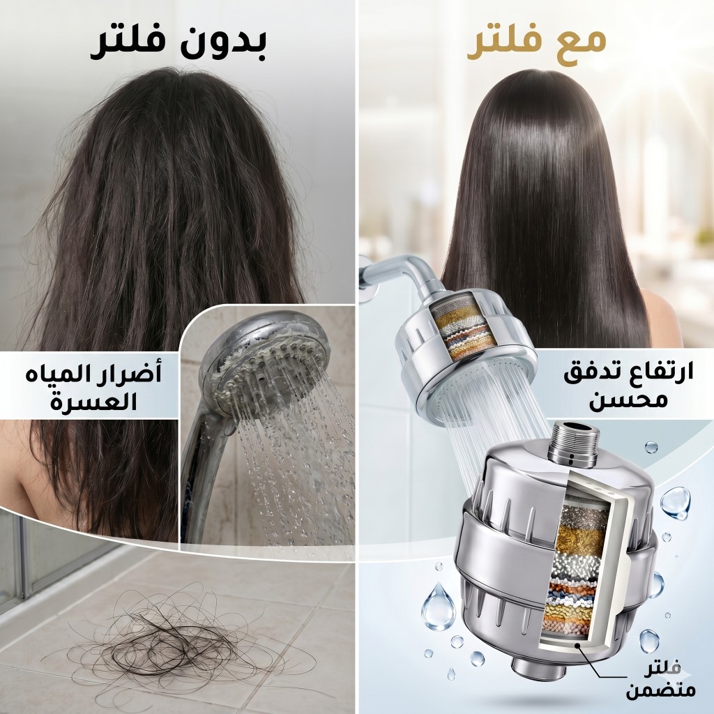 الفلتر قبل وبعد الاستخدام